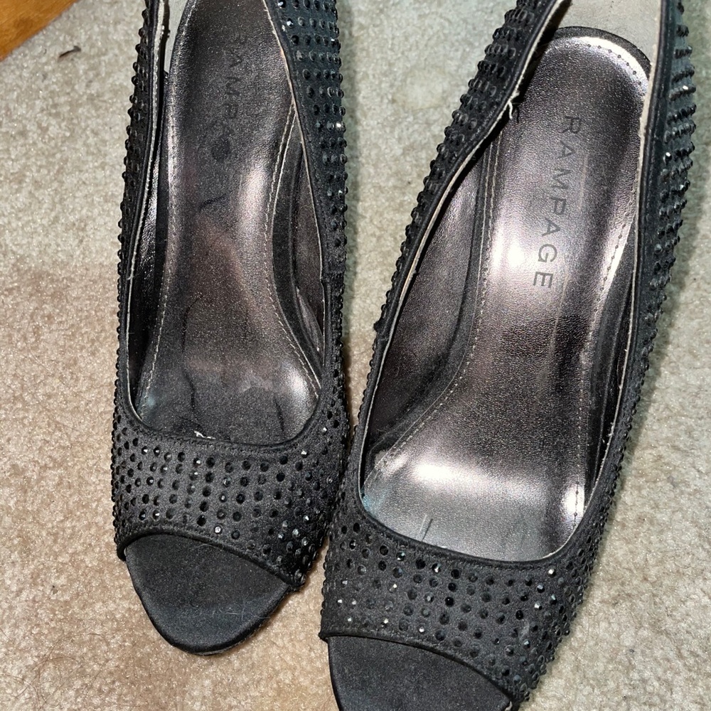 Rampage | Black Rhinestone Heels - Picture 3 of 3
